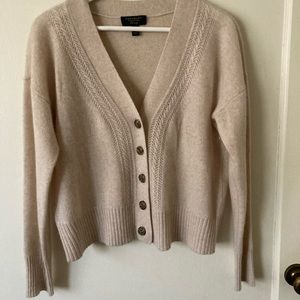 Cashmere tan cardigan Small